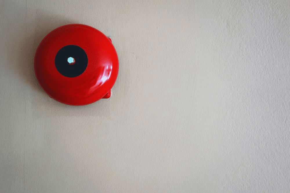 Photo of a red fire alarm